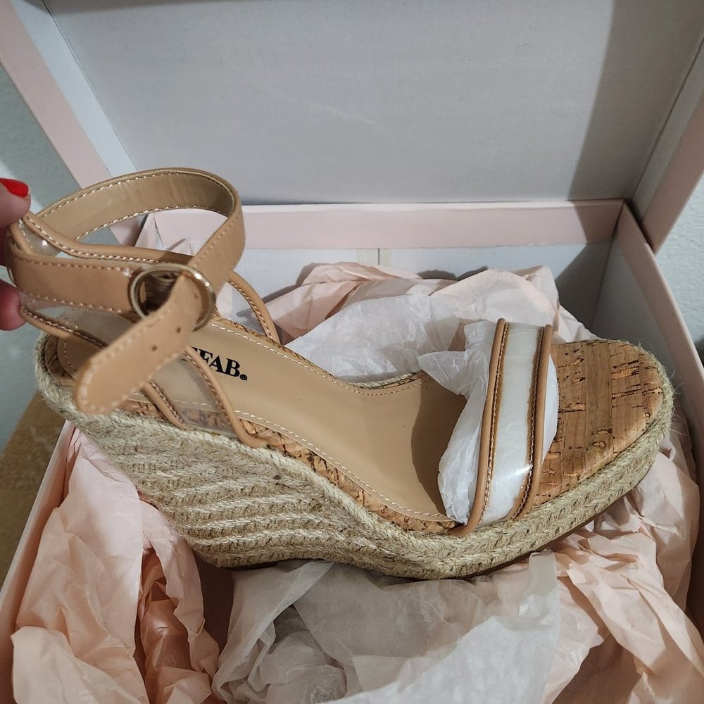 New Nude Wedges Sandals - Size 6